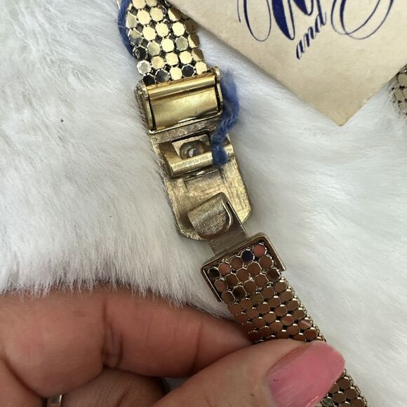 Vintage Whiting & Davis Gold Mesh Retro Disco Thin Belt Size Small/Medium 32” main image 4